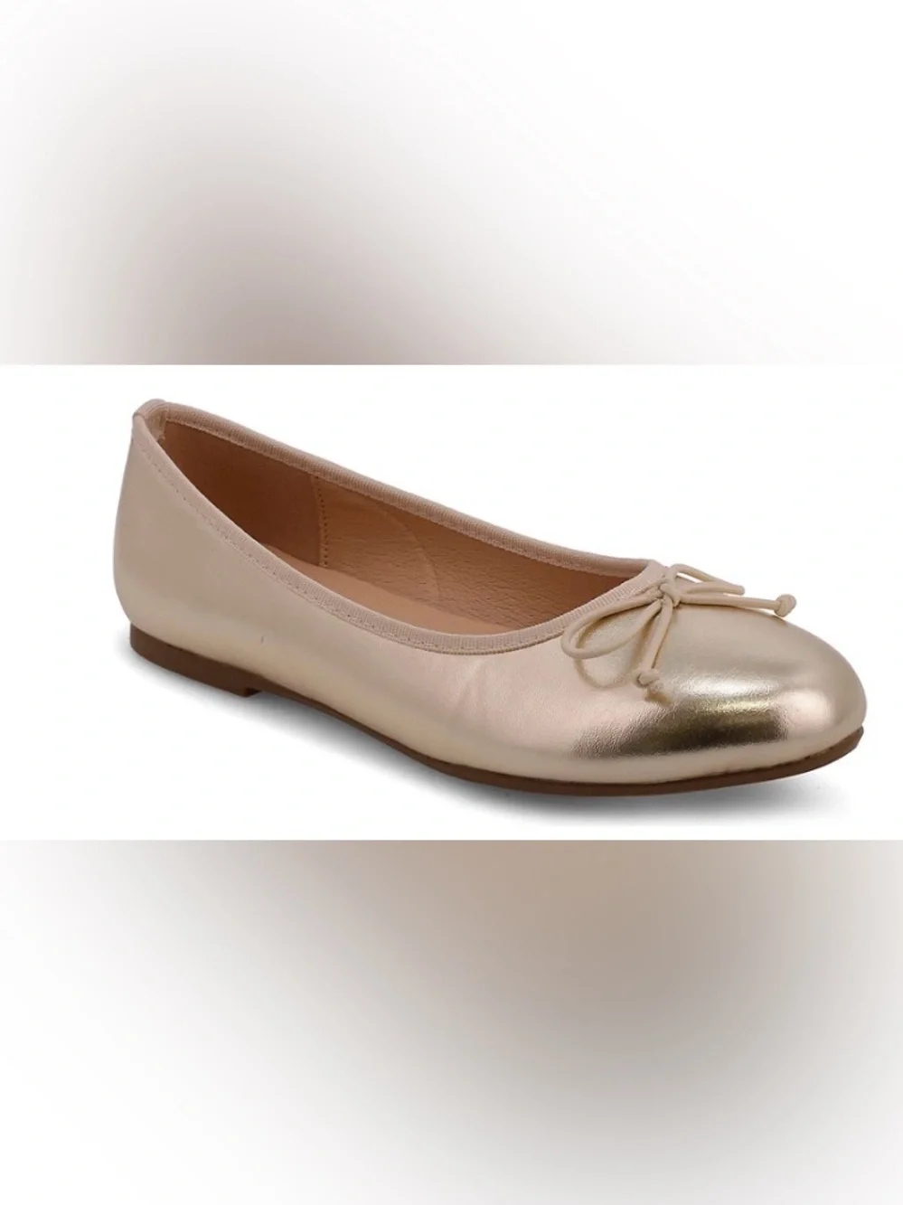 Youth Girls Metallic Bow Flats